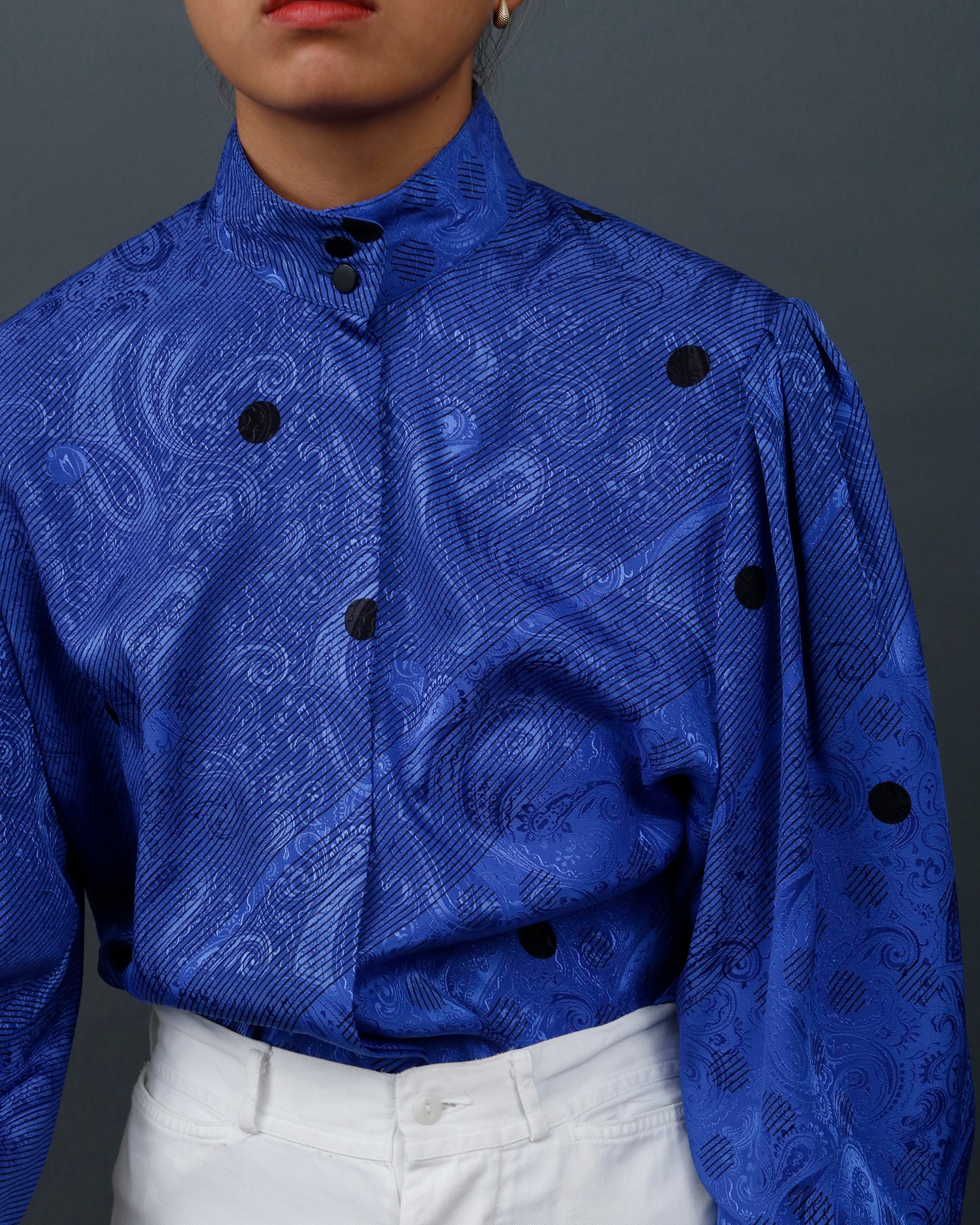 1990's Louis Feraud / Geometric Pattern Blouse