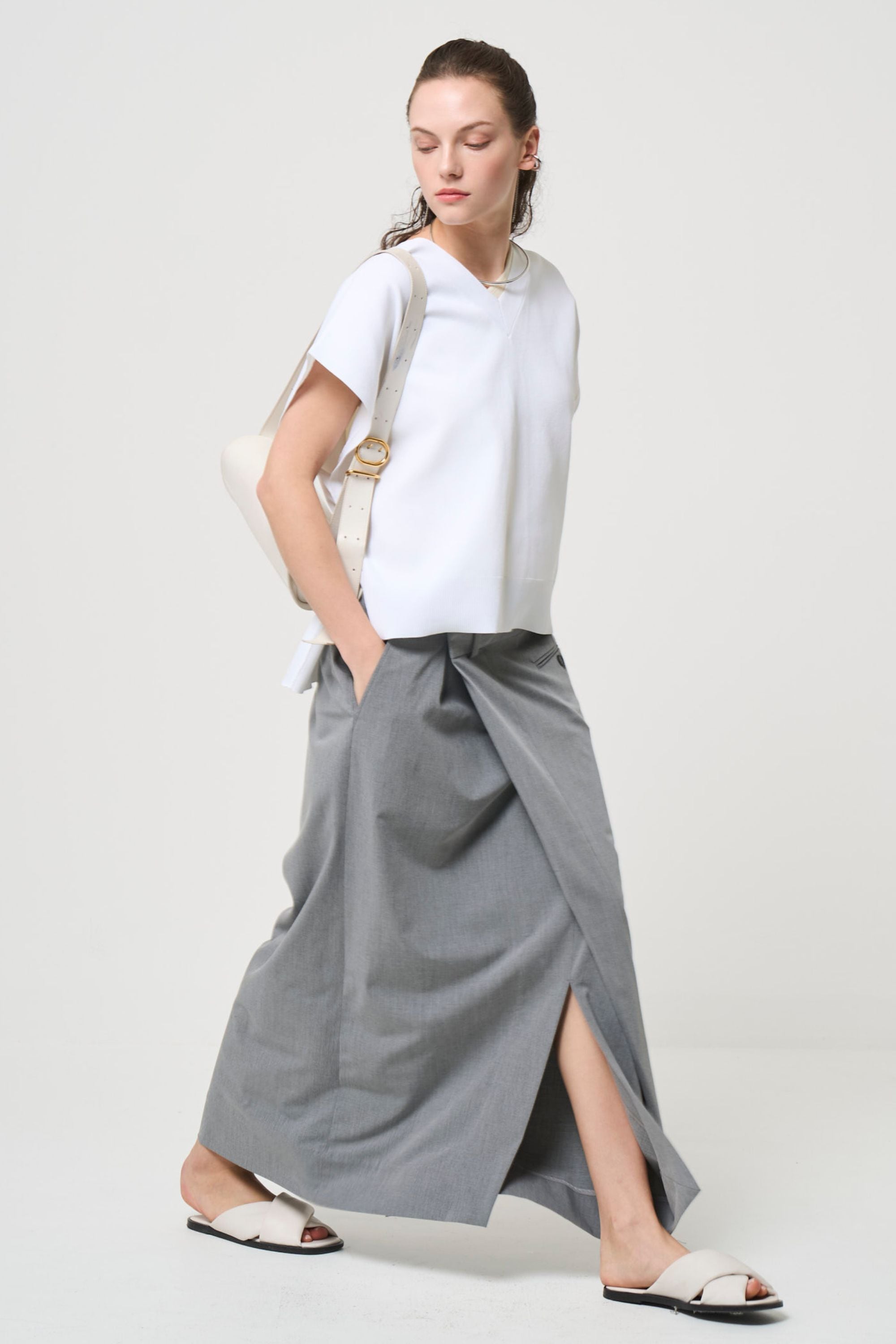 2way Spring Knit Poncho - WHITE | seven dot - ライフスタイルECサイト -