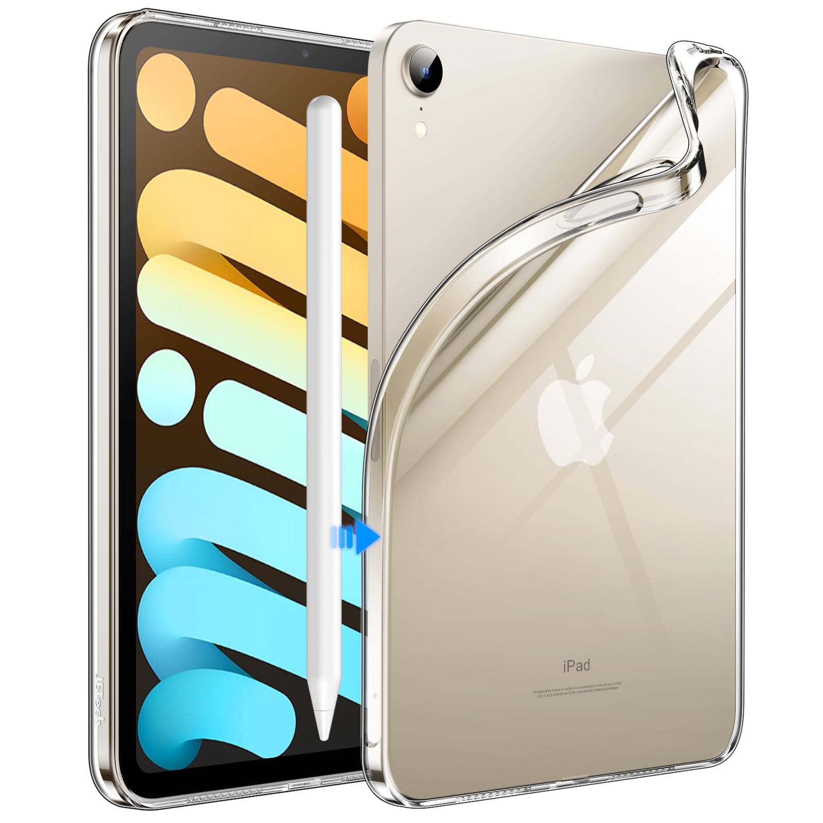 JETech iPad mini A17 Pro/第6世代 8.3インチ (2024/2021)用 クリアケース (クリア)