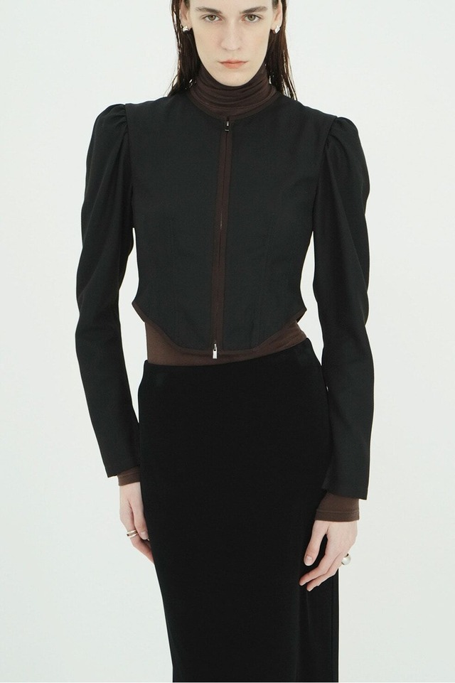 CLANE HERRINGBONE CORSET DETAIL TOPS