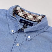 TOMMY HILFIGER トミーヒルフィガー NEW YORK FIT エルボーパッチ BD ボタンダウン オックスフォード 長袖シャツ XL/ブルー メンズ