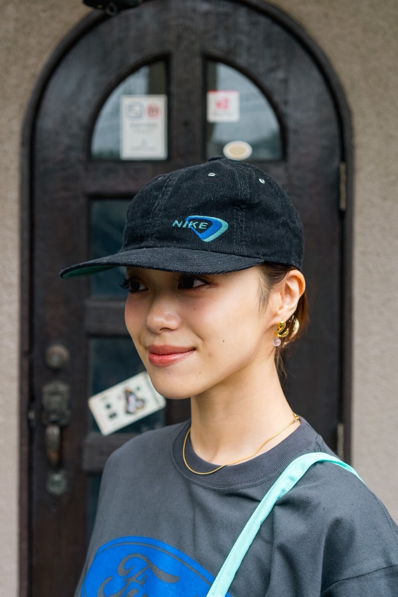 90s NIKE Deadstock Black Corduroy Cap / Delta Embroidery