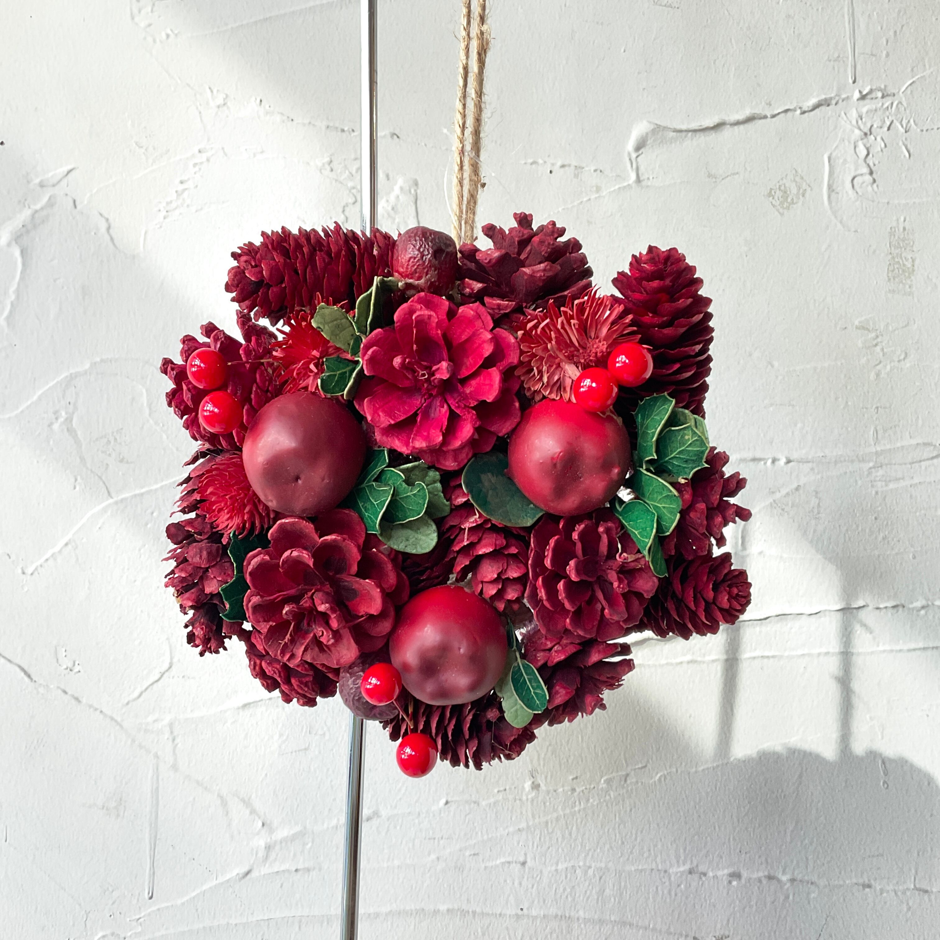 【ホワイエ】クリスマスリース(アップルレッドモケ)8425301