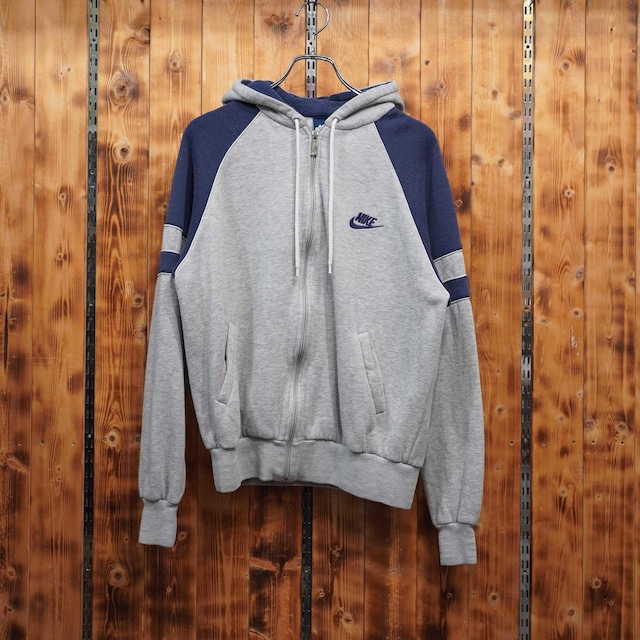 80s nike ジップパーカー L/紺タグ ナイキ スウェット