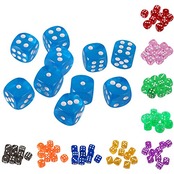 10個セット　TRPGゲーム　アクリル　おもちゃ　六面ダイス　D6　ダイス　サイコロ　全10色 - 青