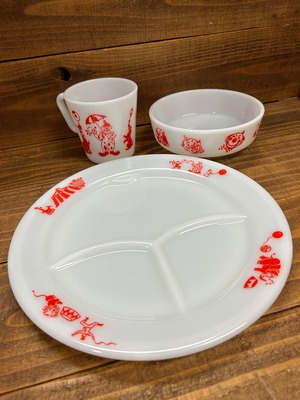 VTG Old Pyrex ’’Circus Series''3Set/オールドパイレックス サーカス マグカップ プレート ボウル 70's ビンテージ