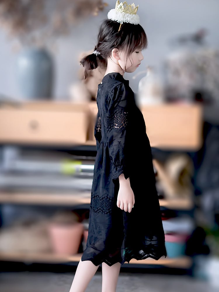 女児ワンピース キッズ 法事 ガールズ 葬服 子ども 子供服 ワンピース フォーマル ブラック 普段着 黒 子供 冠婚葬祭 春夏秋冬 女の子