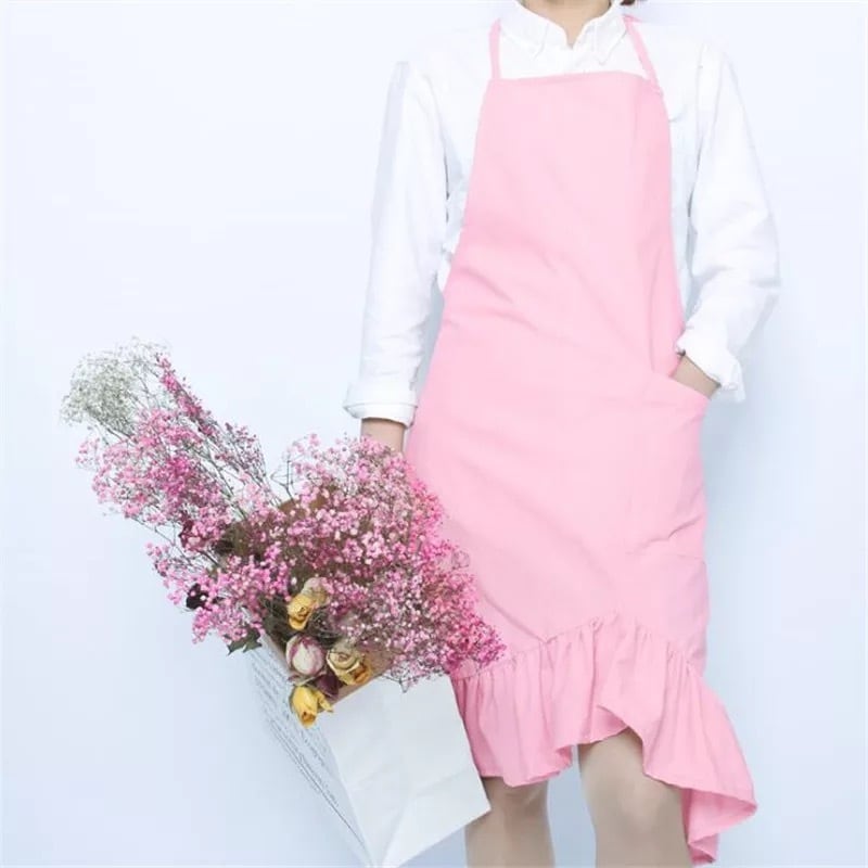 エプロン リネンエプロン サロンエプロン シンプル エプロン フリルエプロン 大人可愛い マーメイド カフェ グレー ピンク ベージュ |  okohim.