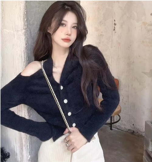 【秋冬新作】ファッションセーター♪ブラック/ホワイト2色展開◆#scommo-26909a7