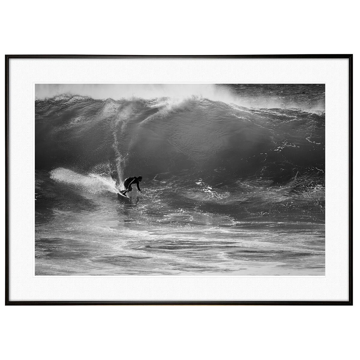 夏写真 サーフィン インテリア モノクロアートポスター額装 AS1978