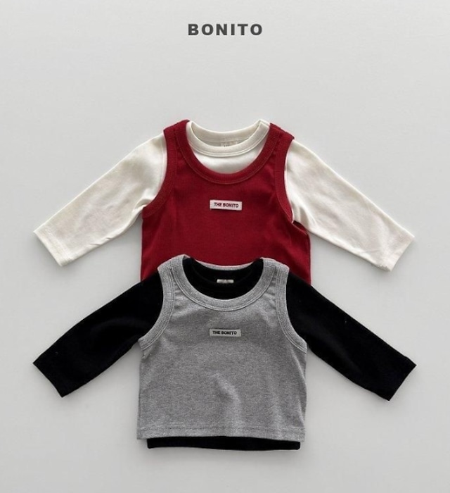 【取寄】Bonito（Baby）べべTシャツ＋タンクトップセット｜秋服｜韓国子供服｜ 26/AT