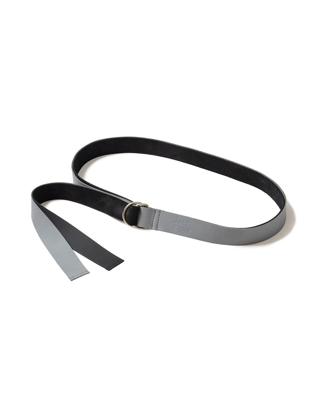 RSVE “JR Two-Tone D-Ring Belt Leather” Gray x Black