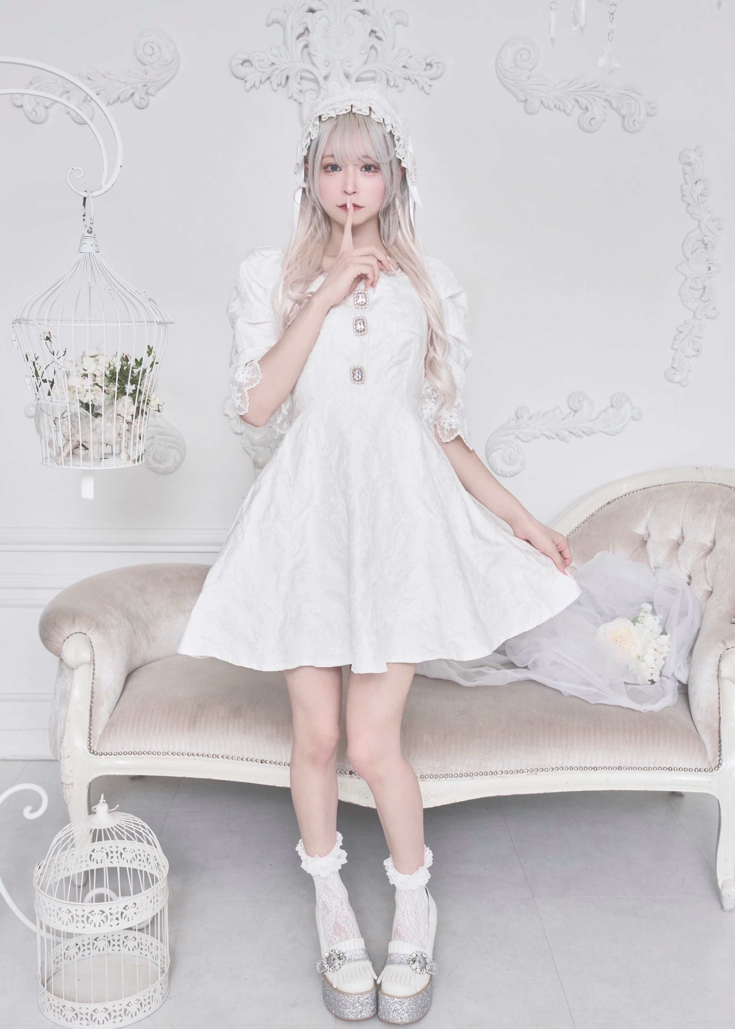 ManonMimie】Romantic Flower Jacquard OP | Manon Tokyo