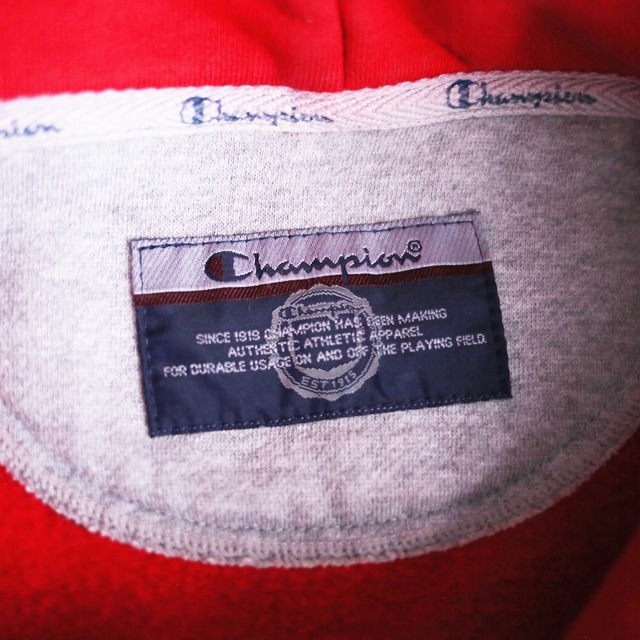 "Champion" super over size wide silhouette zip-up sweat parka