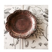 France antique 赤金色の虚無の波とコッパープレートc 15cm