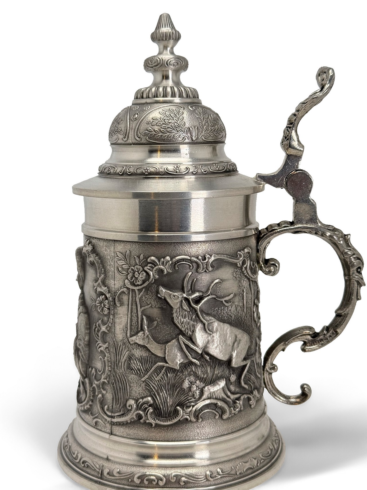 ヴィンテージ雑貨 ドイツ製 錫製 蓋付きビアジョッキ