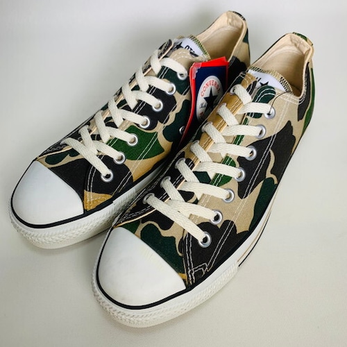 90's CONVERSE コンバース ALL STAR LOW オールスターロー キャンバススニーカー 83カモ 迷彩 初期復刻 デッドストック NOS US9 USA製 箱有り 希少 ヴィンテージ BA-924 RM1293H