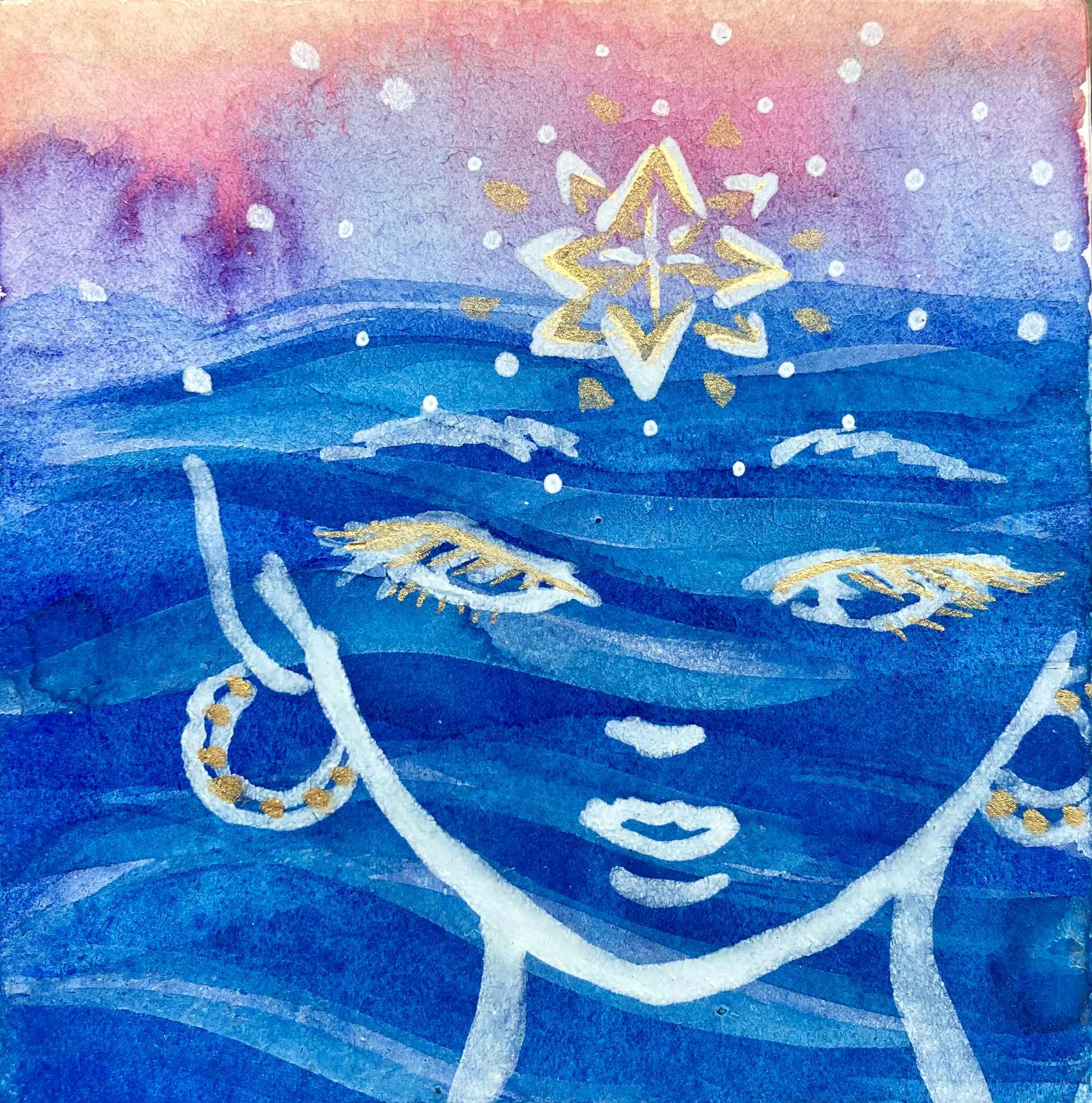原画「Mother Ocean」 | 青山京古クリスタル女神の絵