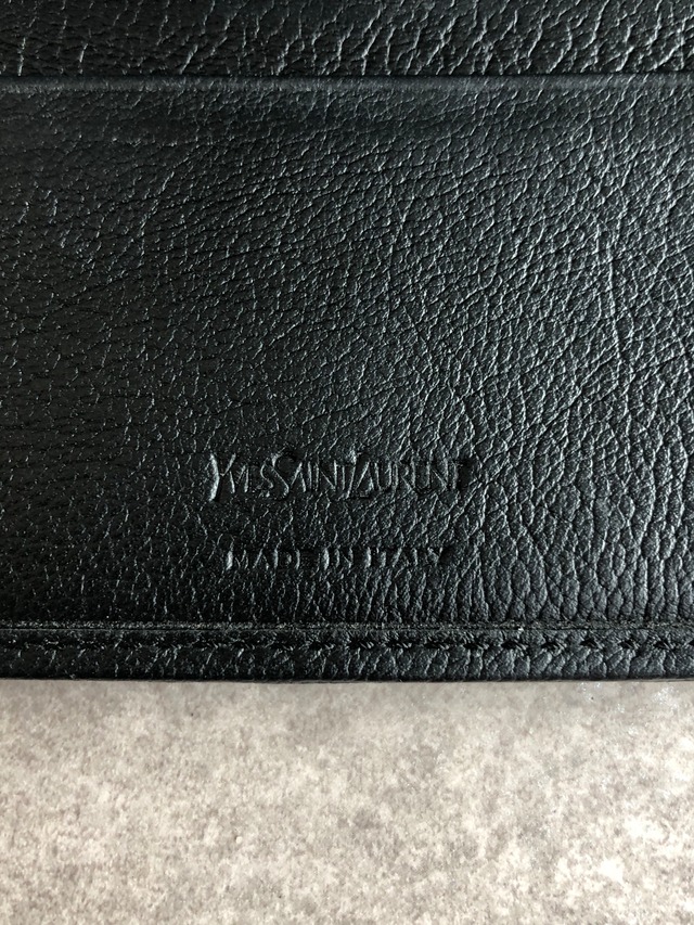 Yves Saint Laurent イヴ・サンローラン 財布 ブラック YSL レザー ２つ折り vintage ヴィンテージ オールド xjddhr