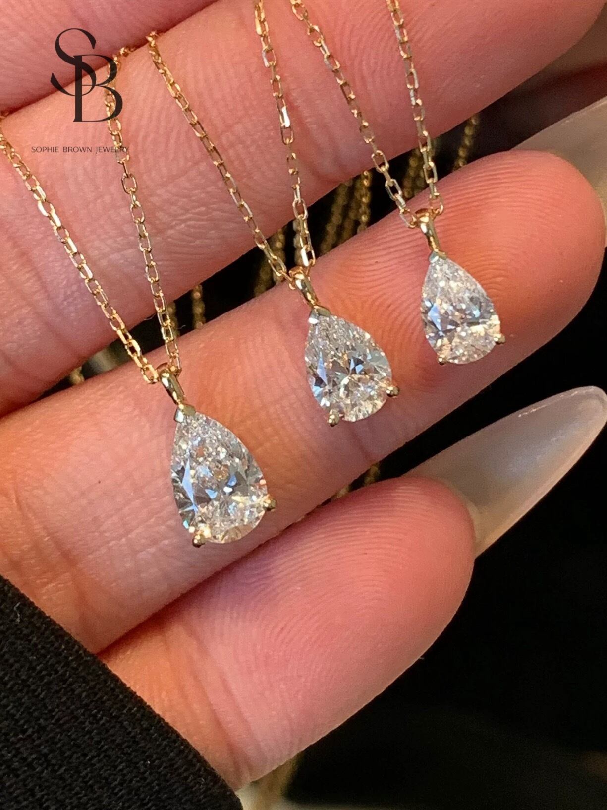 ラボグロウンダイヤモンド ペアシェイプ 0.5/0.7/1ct 18金 ゴージャス