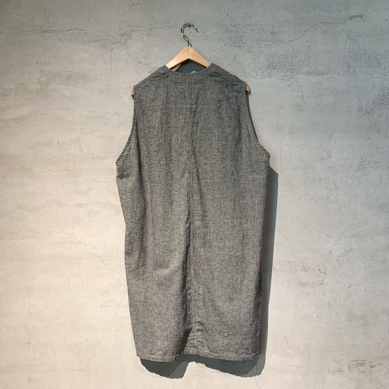 FIRMUM】コットン＆リネン・チェック シーチングエプロンベスト