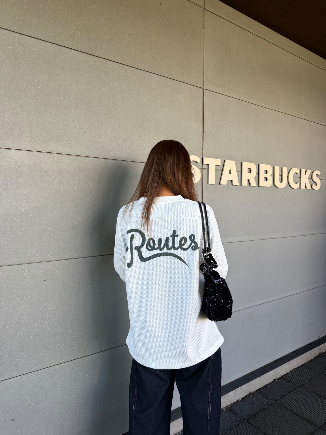 waffle long tee / white