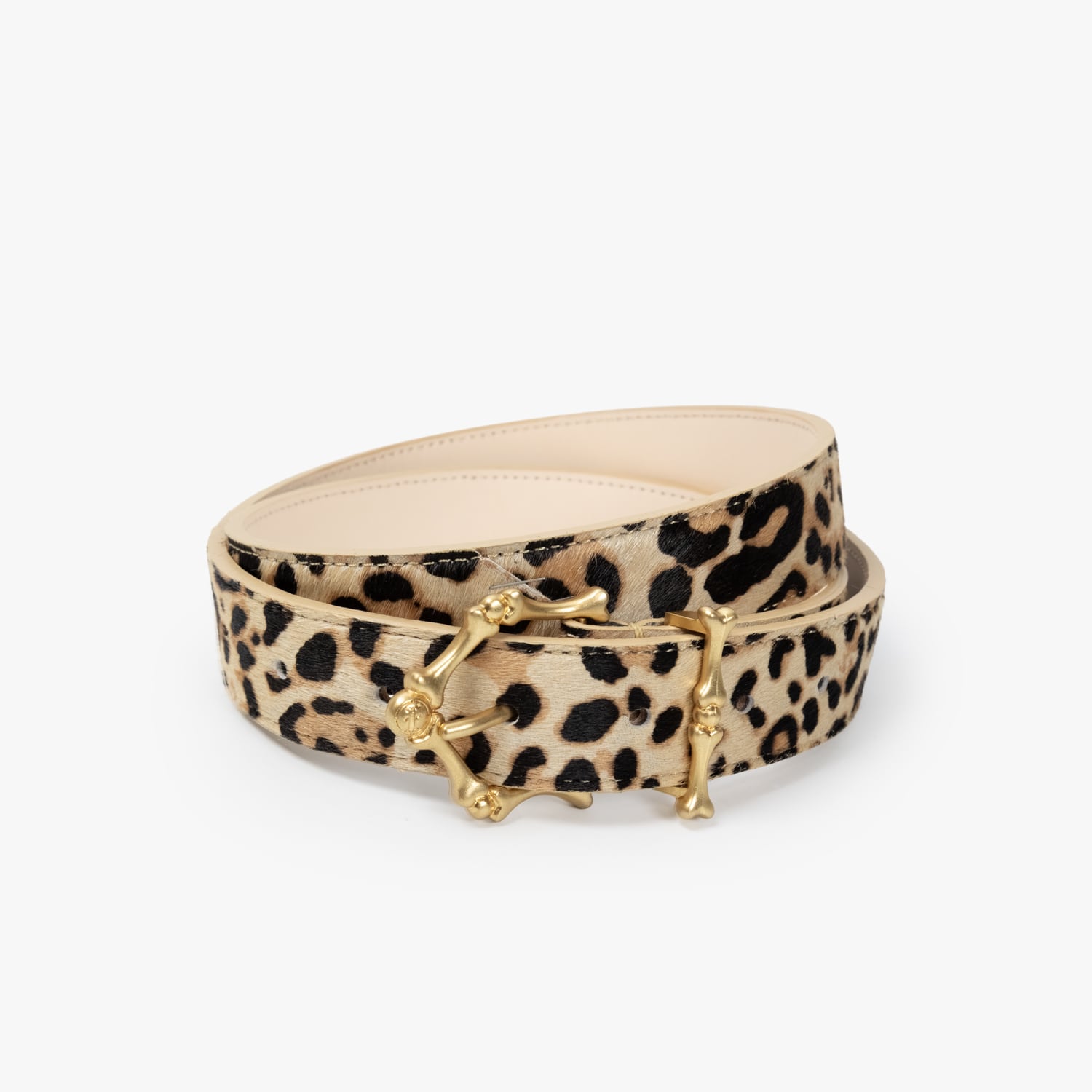 FAKE AS FLOWERS / FAF 26AW BONE BUCKLE BELT (LEOPARD)