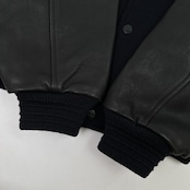 90s vintage RAWLINGS 袖牛革 フルデコ ベースボール スタジャン M/ネイビー ブラック/USA