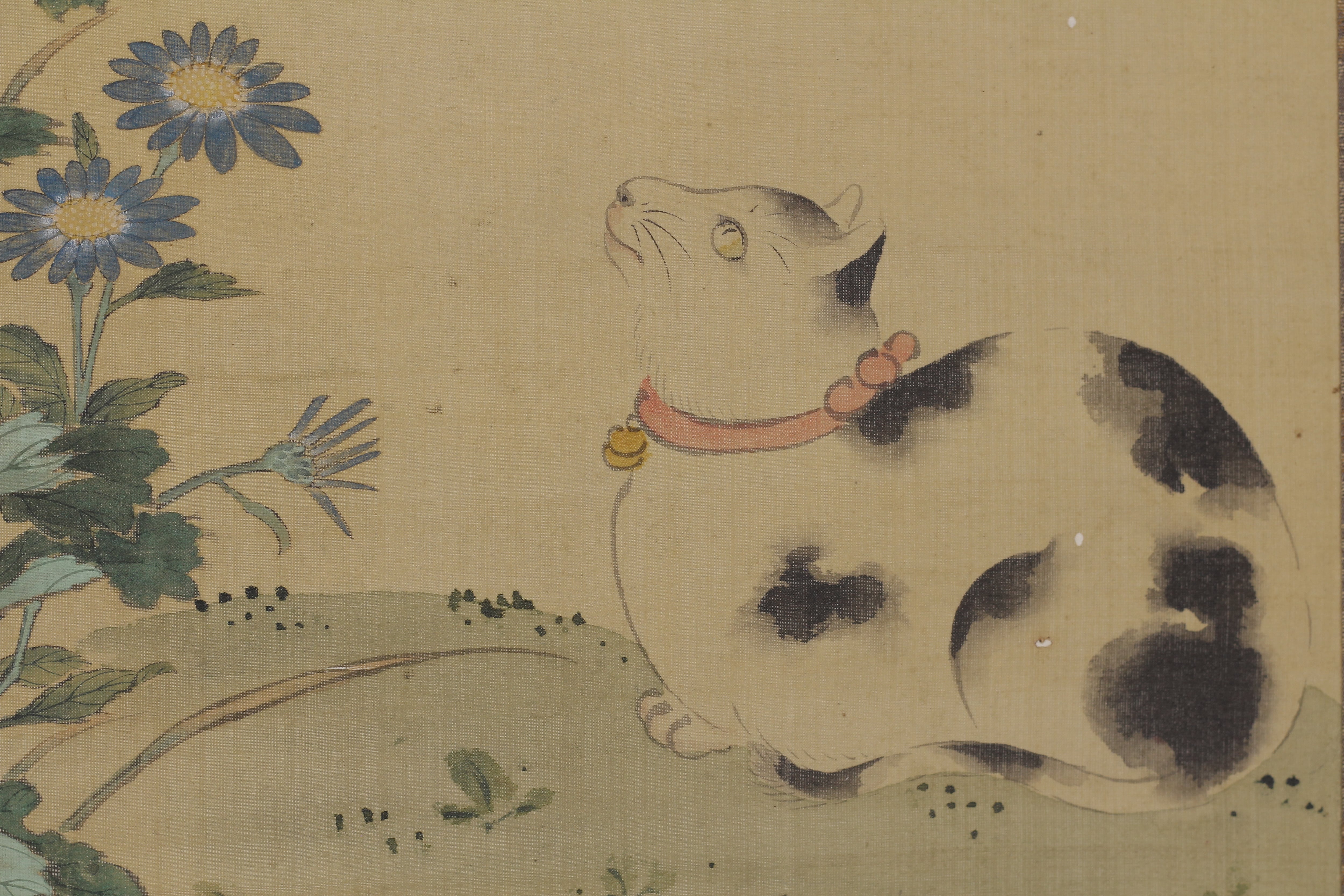 春木南溟 猫と蝶図 絹本 掛軸 桐箱 | 正一 古美術 春木南溟 猫と蝶図 絹本 掛軸 桐箱 | 正一 古美術