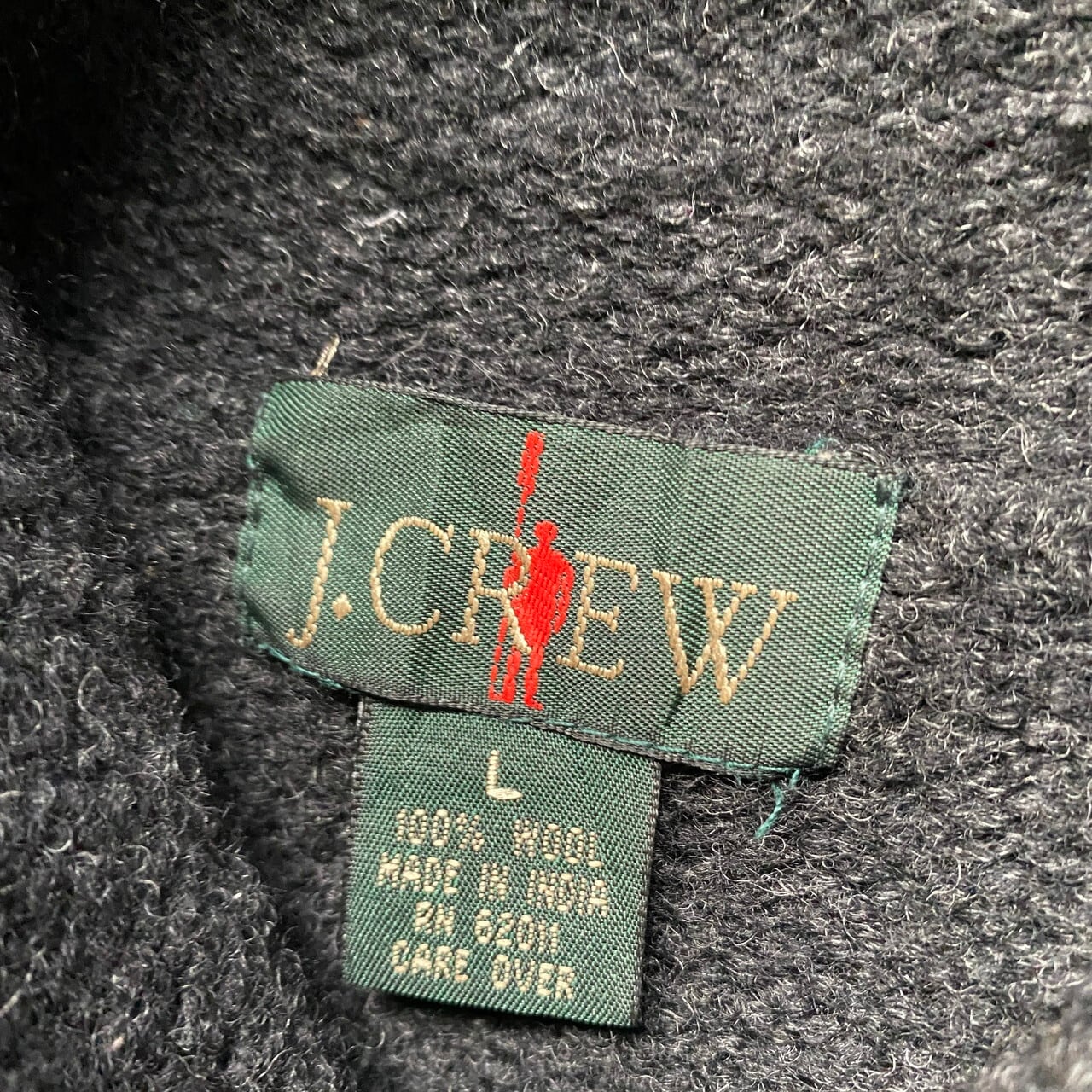 80〜90年代 J.CREW ジェイクルー ロールネック ウールニットセーター メンズL 古着 80s 90s ビンテージ ヴィンテージ チャコールブラック 墨黒 【ニットセーター】【NEW23】 | cave 古着屋【公式】古着通販サイト