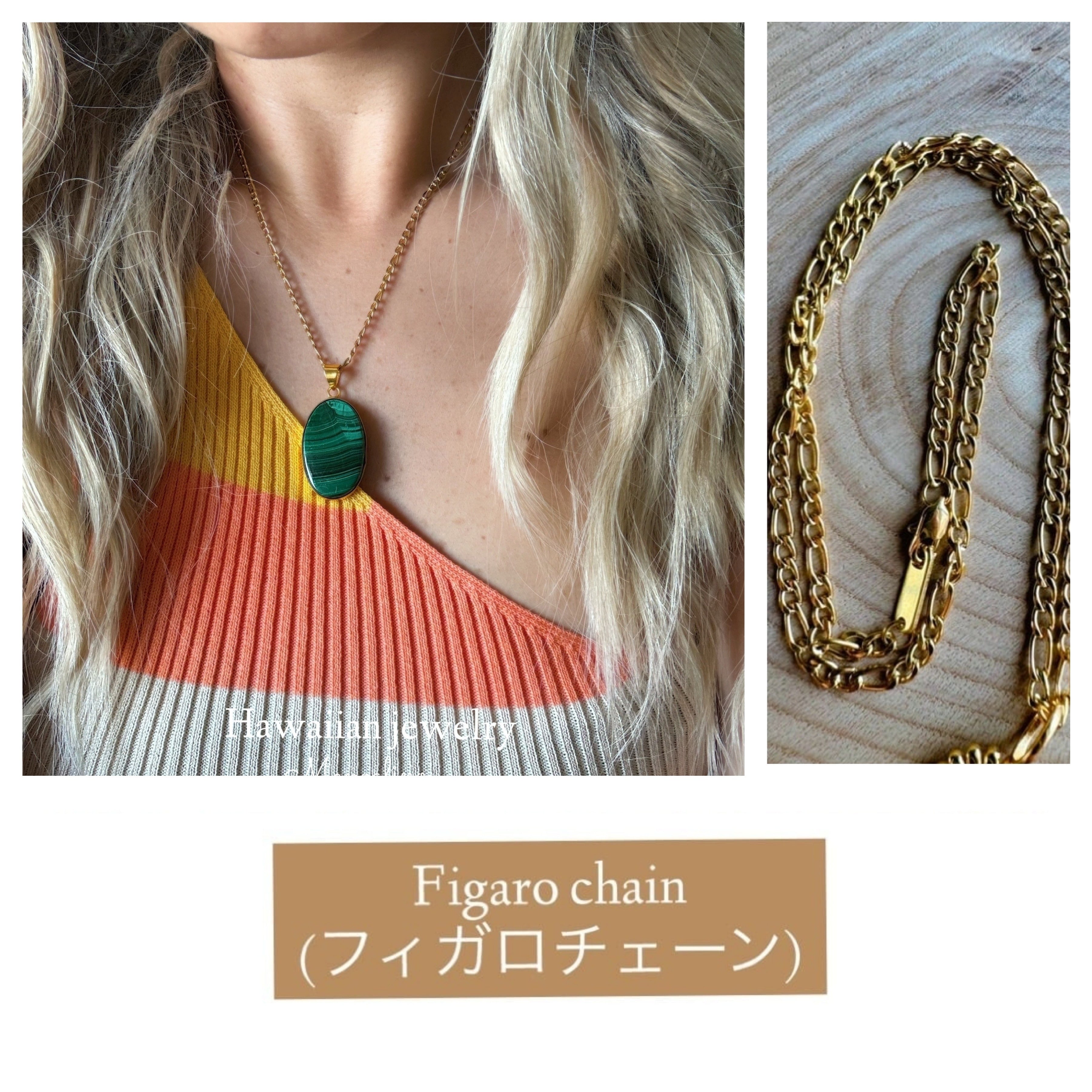 Malachite necklace(セミオーダーマラカイト天然石ネックレス