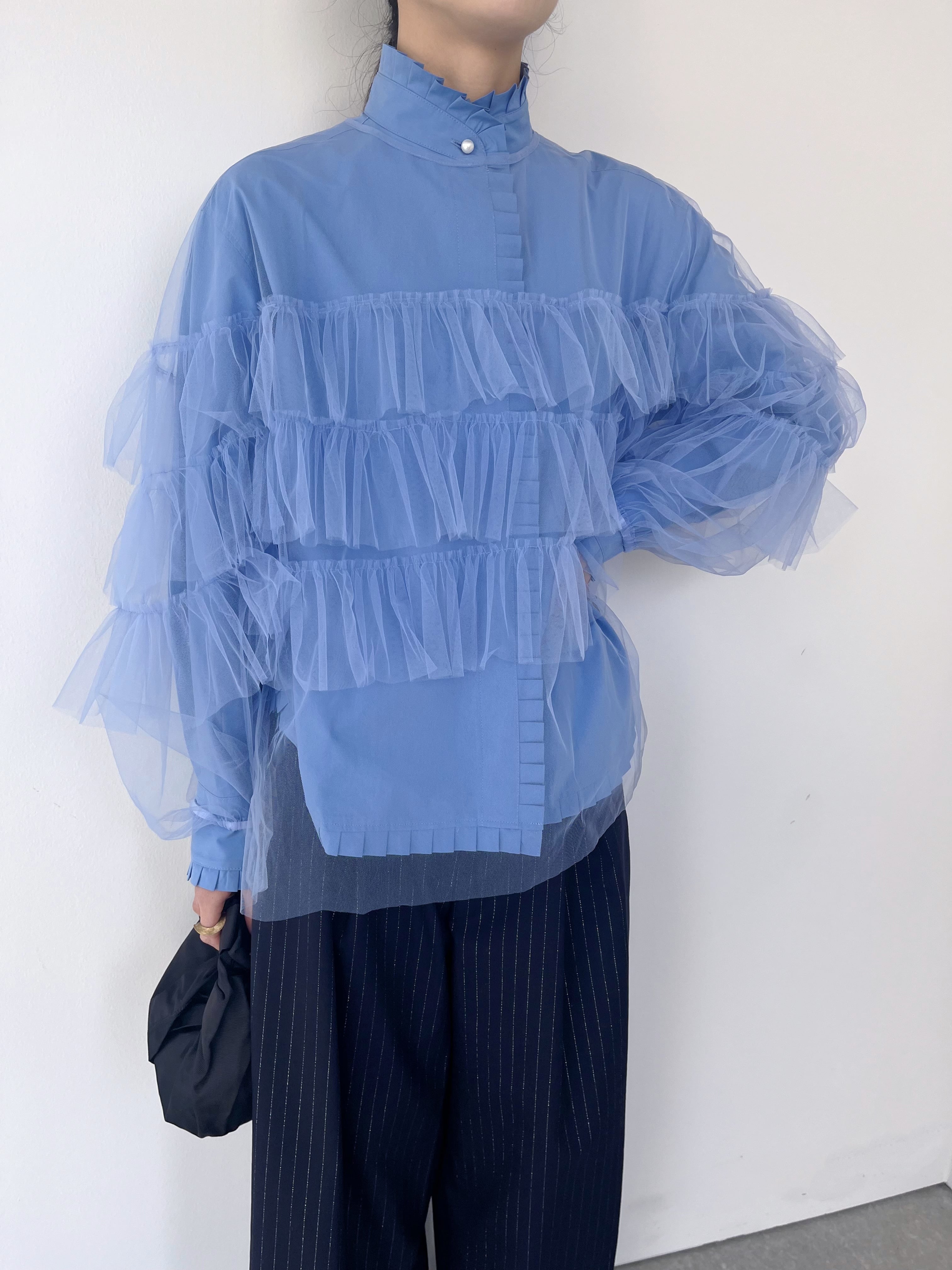 MUVEIL チュールフリルブラウス | KOKO