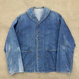 40s US NAVY Shawl Collar Denim Coverall 40年代 ネイビー アメリカ海軍 ショールカラー デニム カバーオール インディゴ 42程