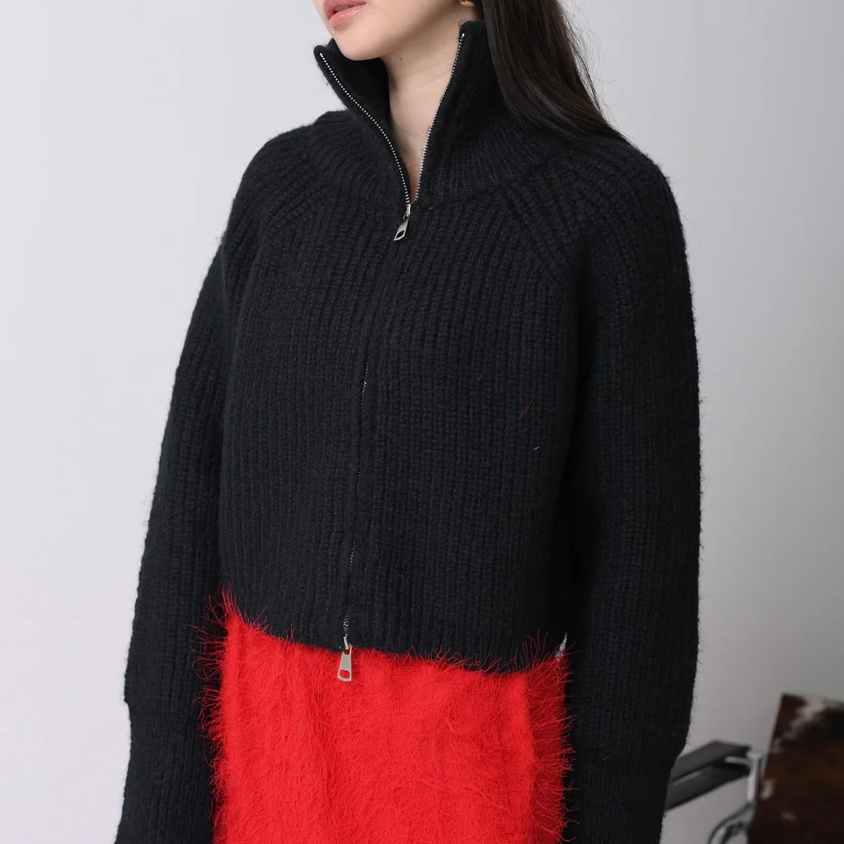 HERENCIA 】チャンキージップアップニットジャケット | valance 福井