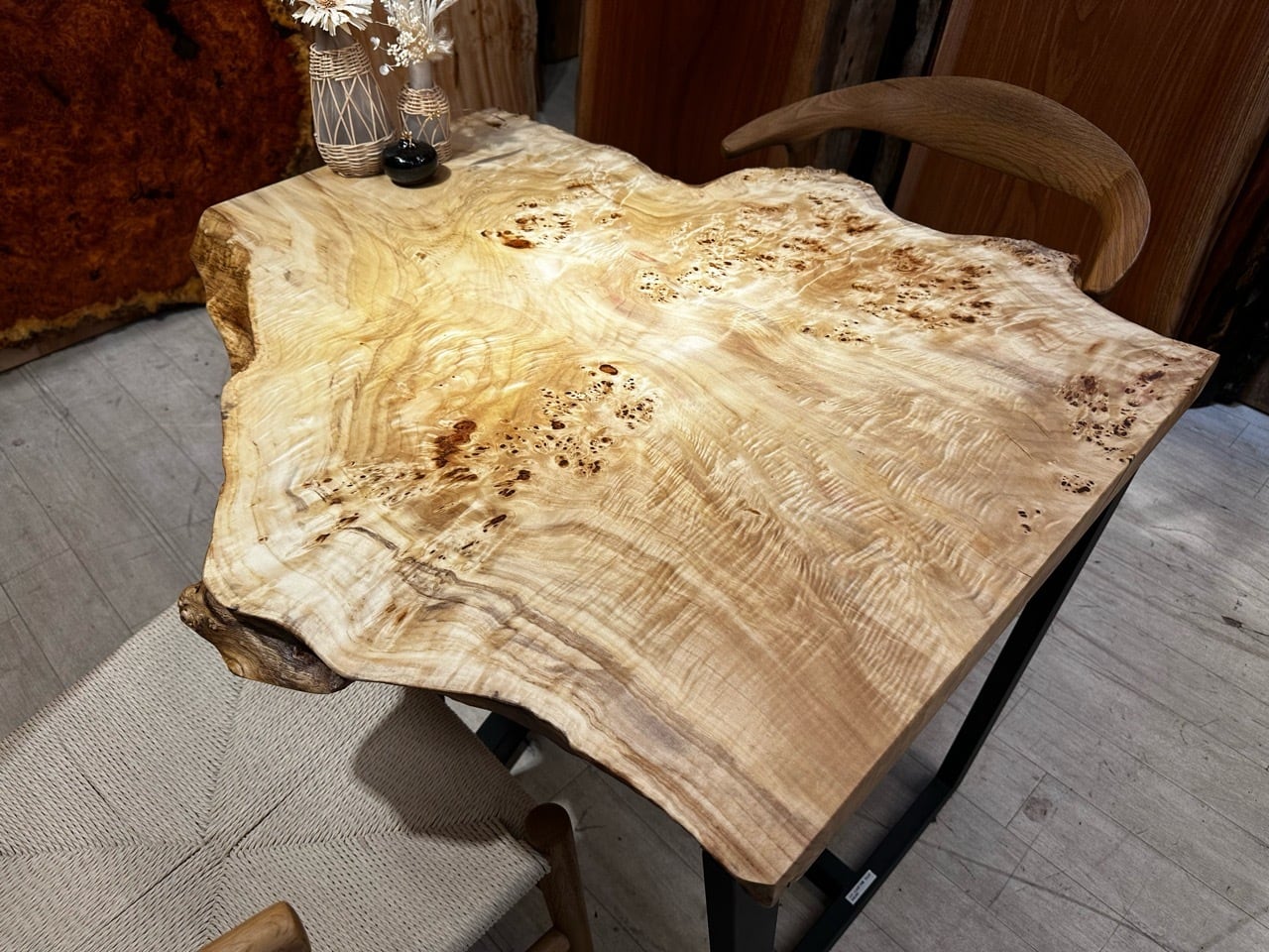 ポプラ瘤_900×530-850-670×45_浅草本店_テーブル天板/一枚板 241507