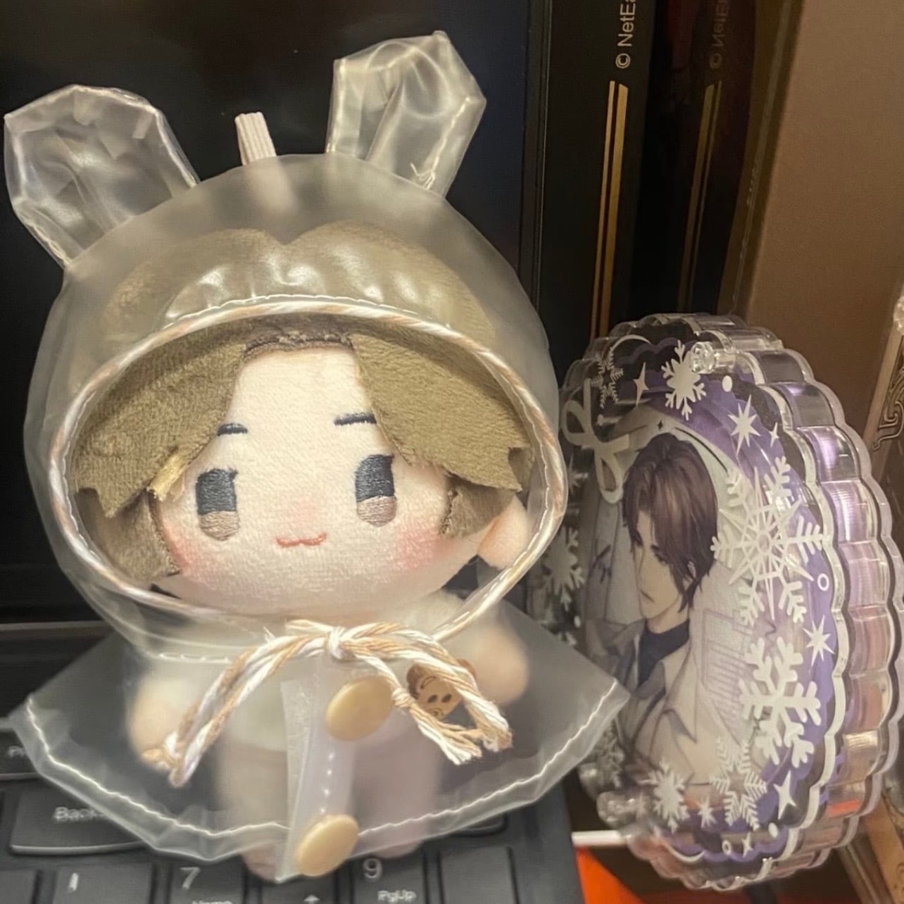 ✿10cm✿クマレインコート ぬいぐるみ服 ぬい用透明マントふわふわ
