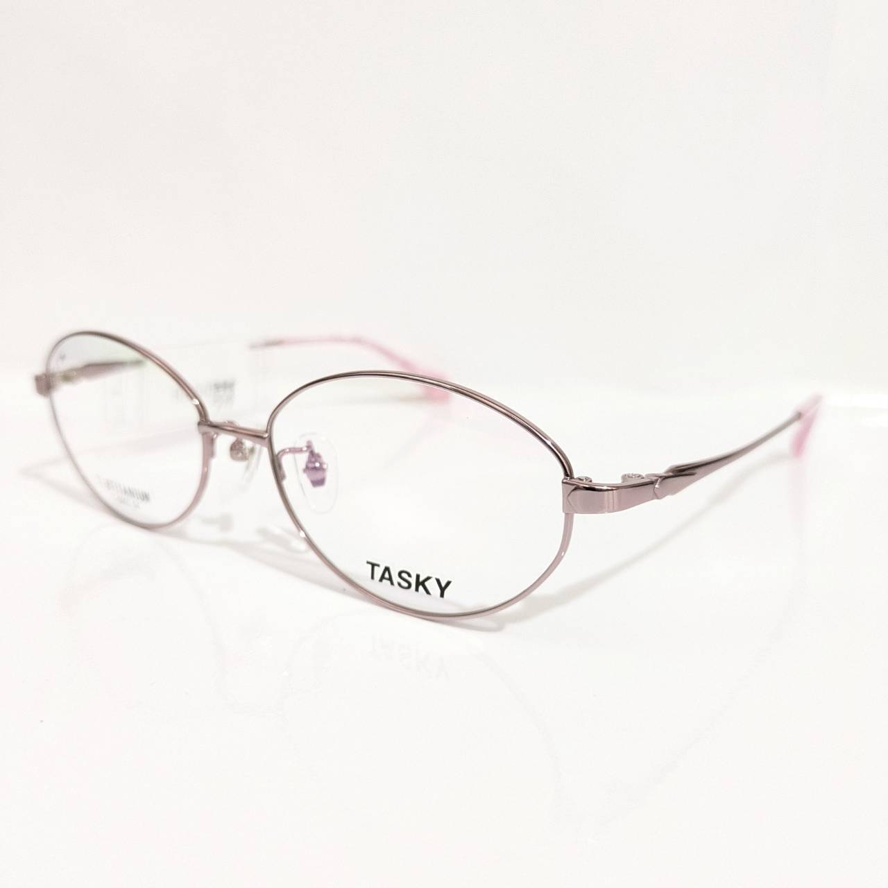 【TASKY】オーバルメタルフレーム ピンク
