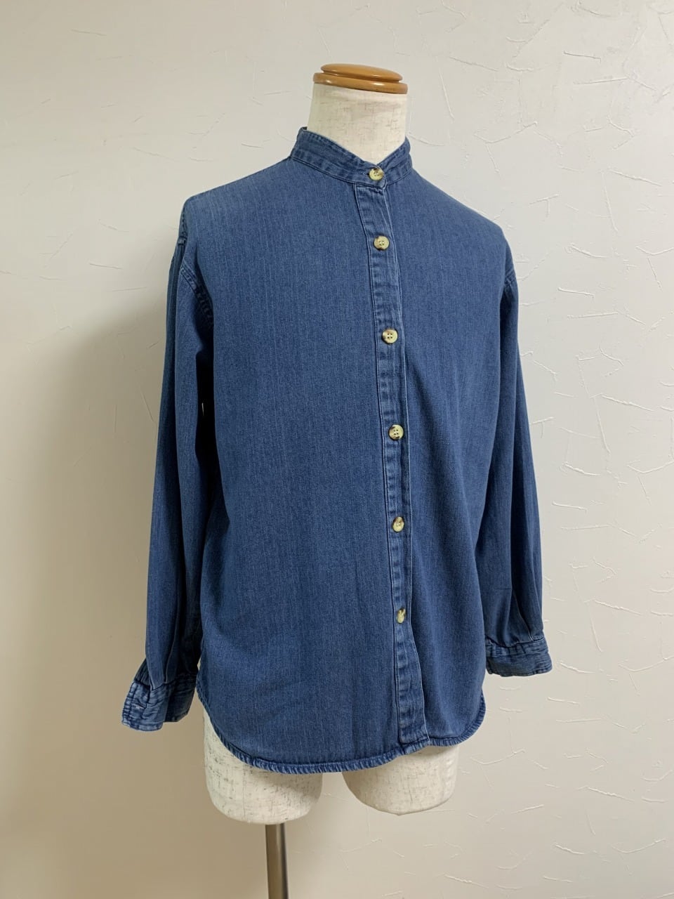 1990's Denim No Collar Long Sleeve Shirt
