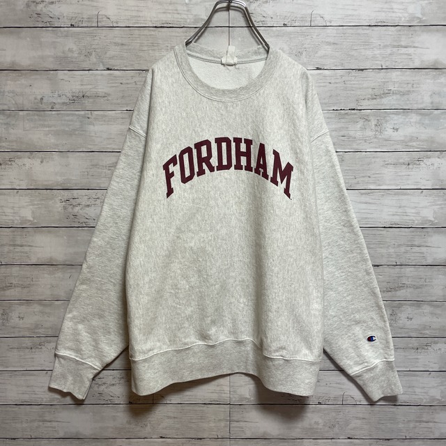 【champion】USA古着 リバースウィーブ 単色タグ 70s スウェット デカロゴ FORDHAM 【champion】USA古着 リバースウィーブ 単色タグ 70s スウェット デカロゴ FORDHAM