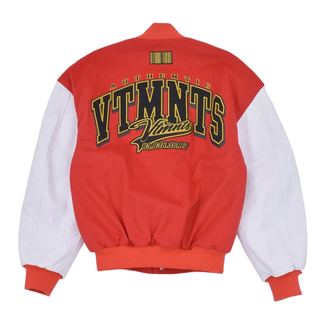 VTMNTS ヴェトモン カレッジジャケット VTMNTS】VTMNTS COLLEGE JACKET(RED/WHITE) | AYIN
