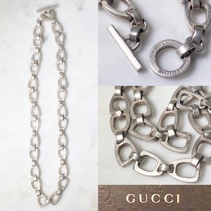 vintage GUCCI silver horse bit chain necklace made in Mexico