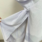 V neck slit gather OP/lavender