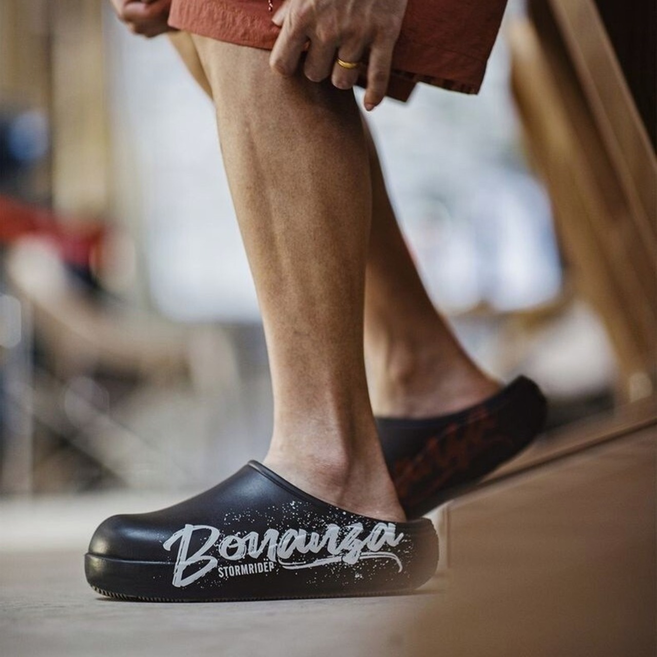 Black Waterproof Clog Sandal Shoes / ブラック ウォータープルーフ クロッグ サンダル シューズ