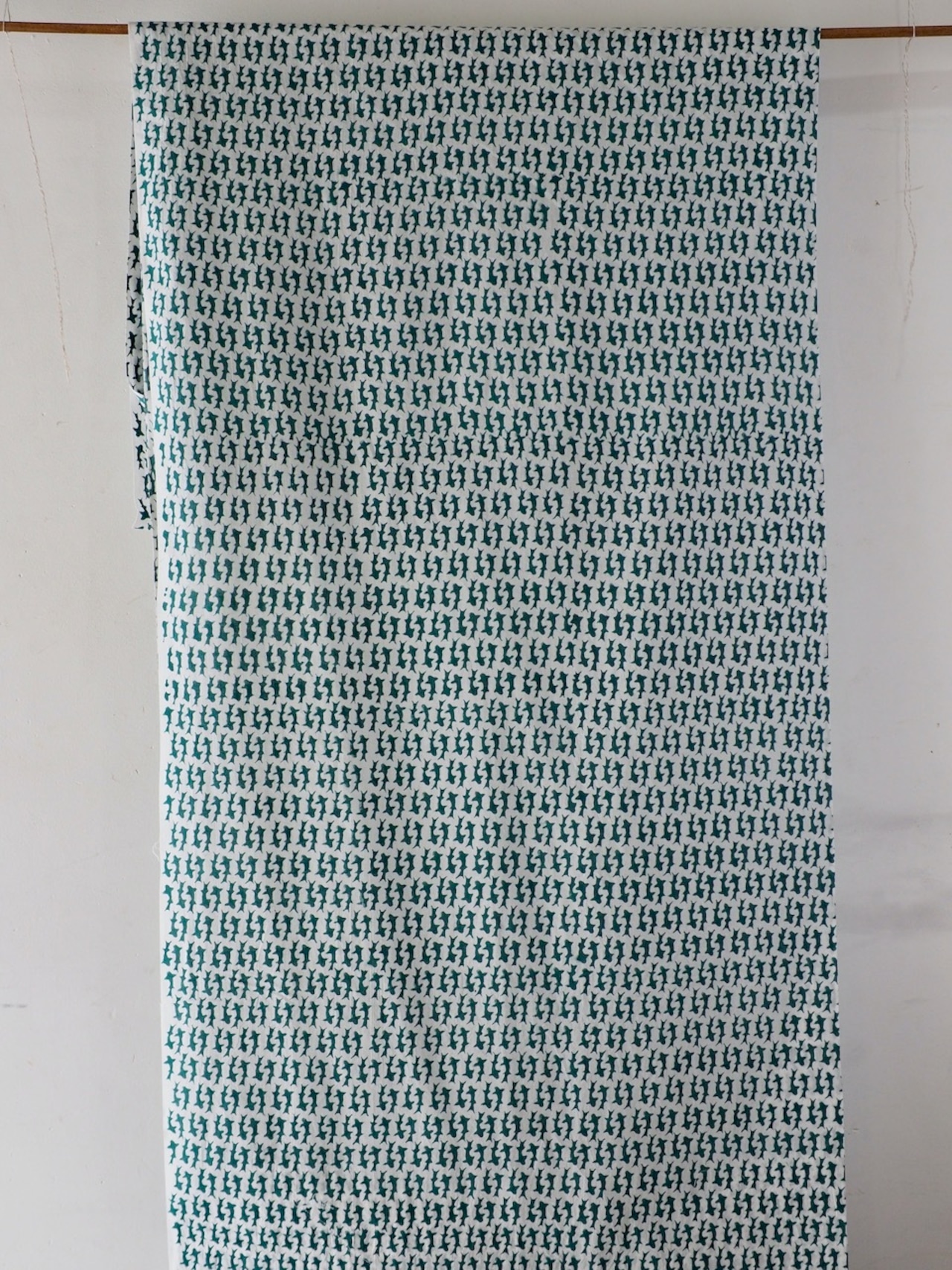 block print fabric d41 みどり