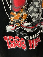 90's DELTA NBA BULLS Print T-Shirt【XL】