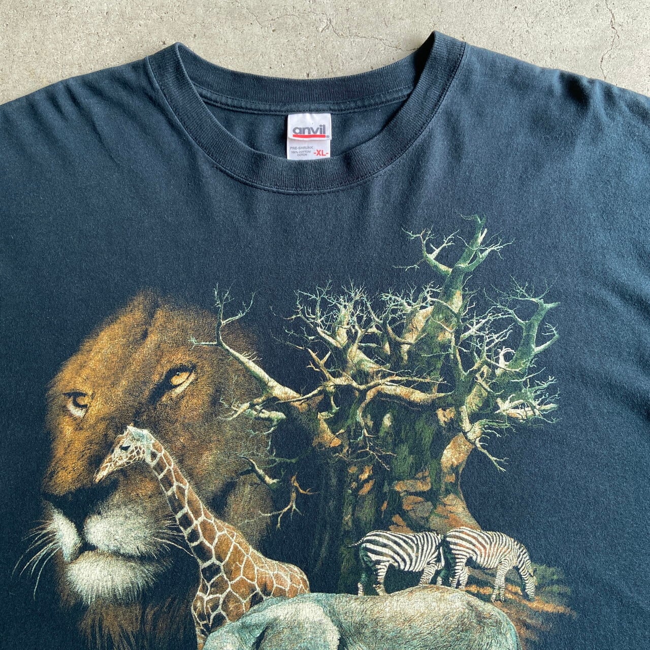 00年代 SILKMASTERS アニマル アート プリントTシャツ メンズXL 古着