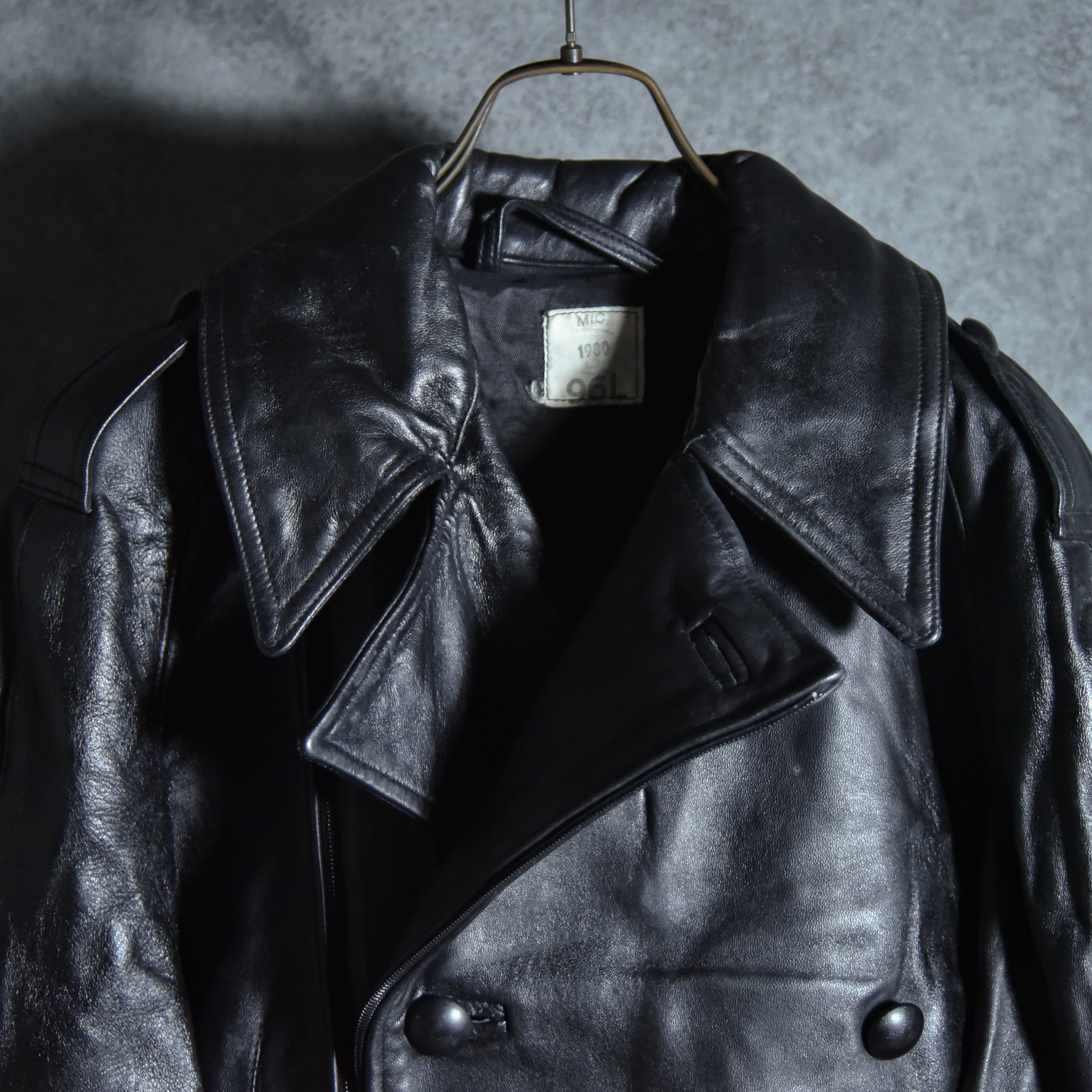 80s French Army Leather Motorcycle Cort フランス軍 レザー モーター