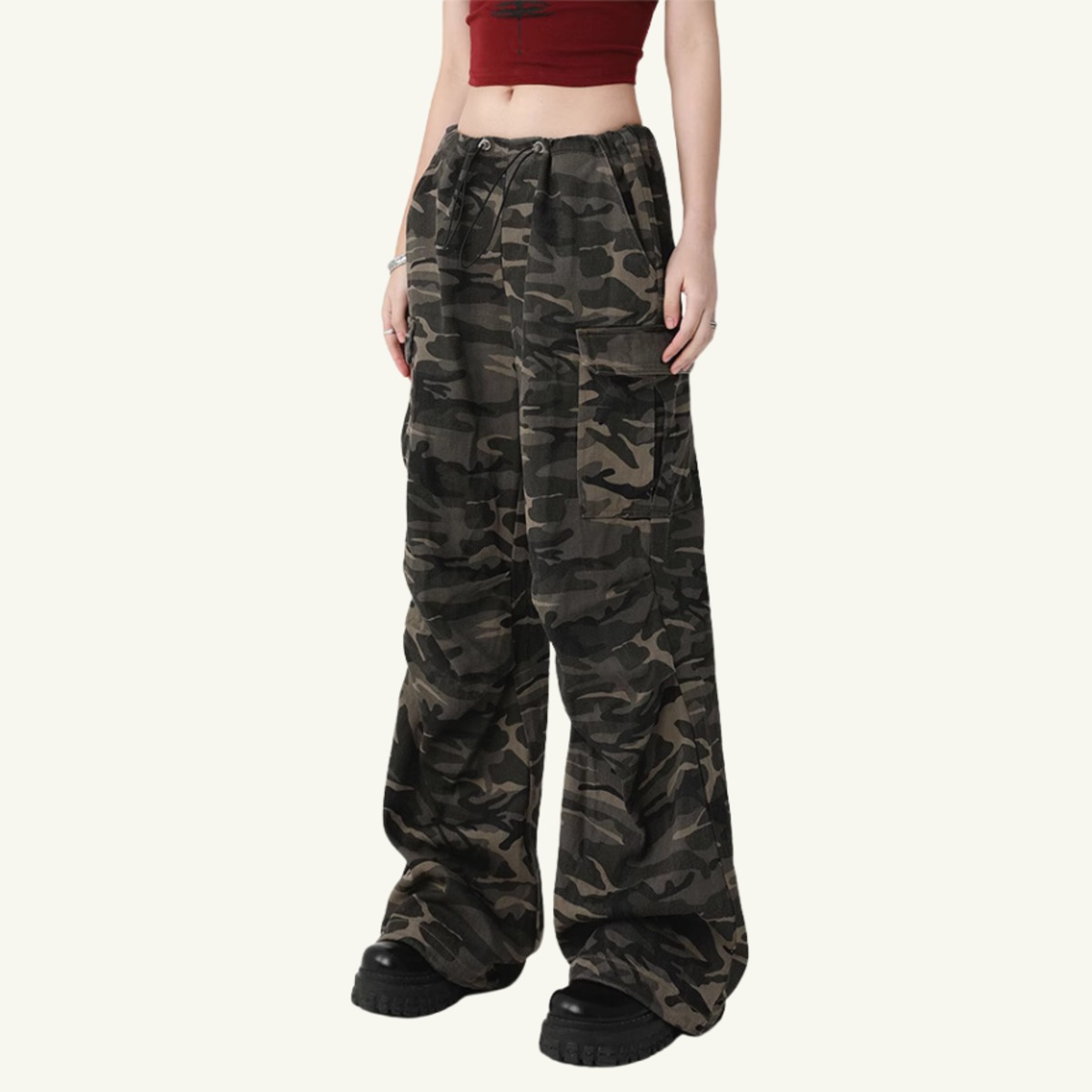 迷彩パンツ ミリタリー サイドポケット 闇かわいい バンギャ｜天使と