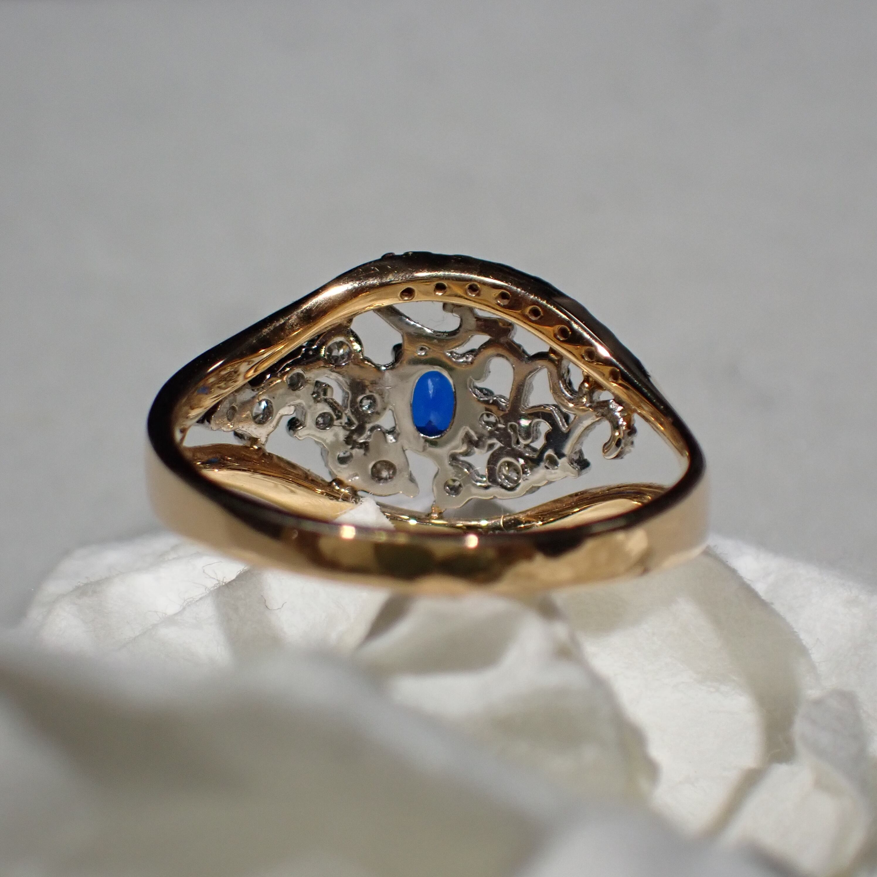 K18YG ダイヤモンド タンザナイト アウイナイト サファイア リング 11