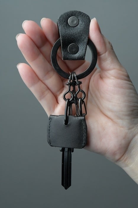 KEYRING・CAP □ブラック・ブラック□_真鍮キーリング・キー